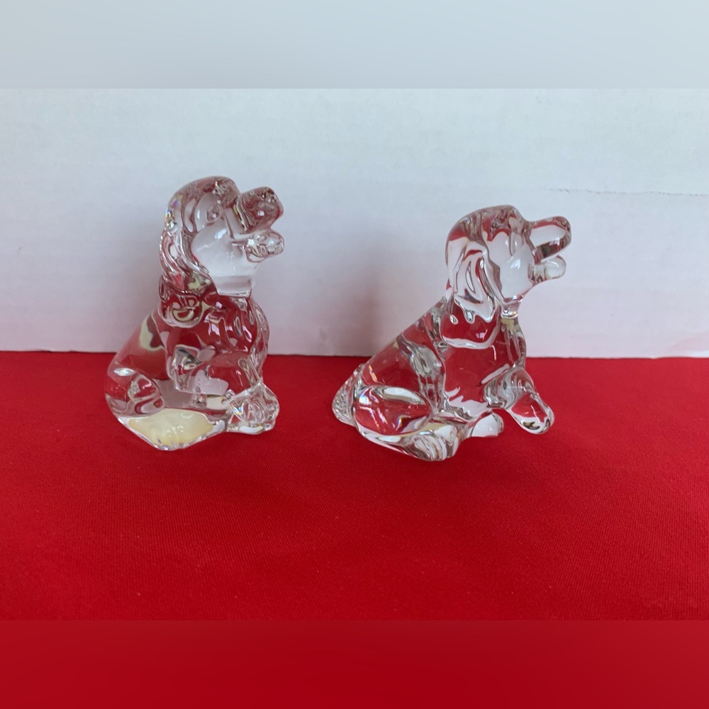 PRINCESS HOUSE Pets Crystal Dogs Puppies Figurines 24% Lead Crystal - Lot of 2